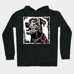 Retro Art Dobermann Dog Lover Hoodie